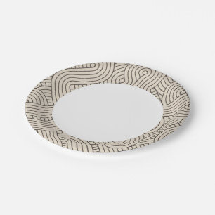Abstract border paper plates