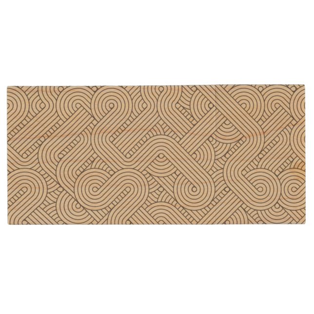 Abstract border wood USB flash drive (Front)