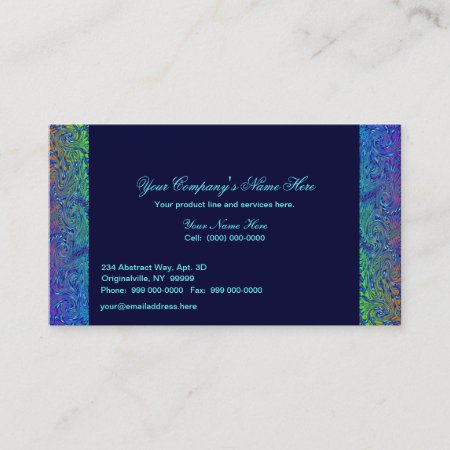 Abstract Borders In Blue Tones Business Card