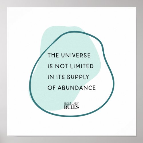 Abstract Boss Lady Motivational Abundance Quote Poster