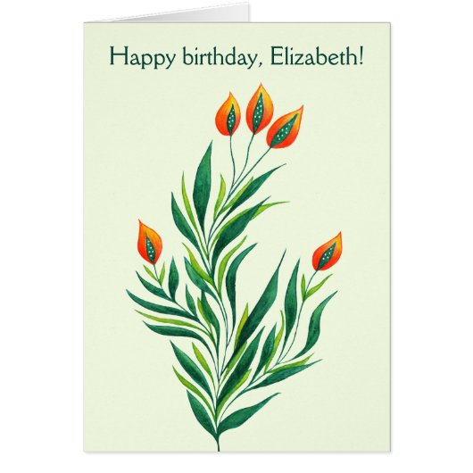 Abstract Botanical Art Spring Plant Cards (Front)