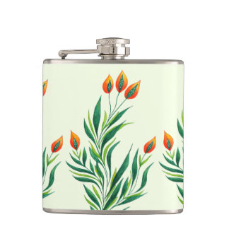 Abstract Botanical Art Spring Plant Flask