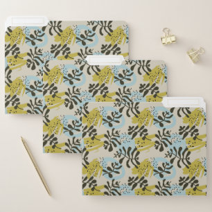 Abstract Botanical Bohemian Pastel Green Blue File Folder