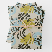 Abstract Botanical Bohemian Pastel Green Blue