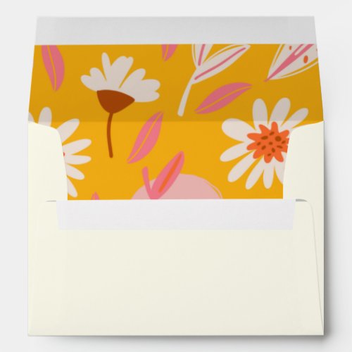 Abstract Botanical Boho Preprinted Return Address Envelope