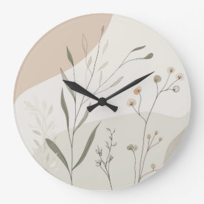 Abstract Botanical Clock – Minimal Wildflower No.