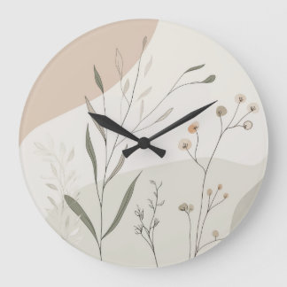 Abstract Botanical Clock – Minimal Wildflower No.
