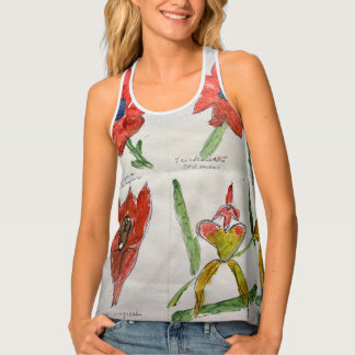 Abstract Botanical Design Active Wear Tank Top