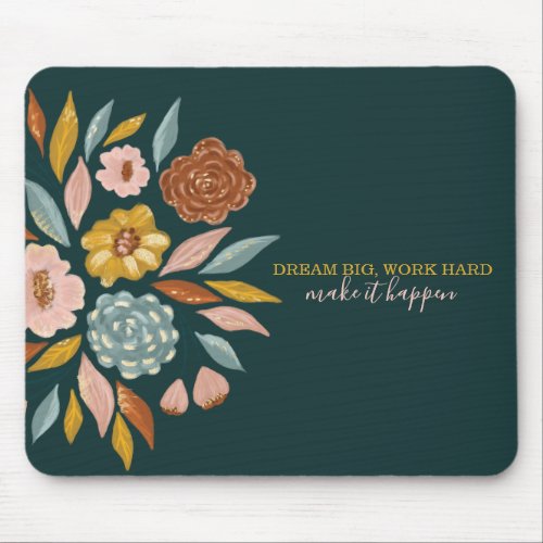 Abstract Botanical Floral  Leaf Oil Painting Mouse Pad