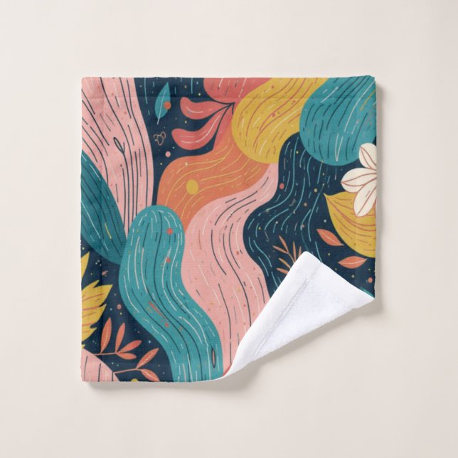 Abstract Botanical Flow Wash Cloth (Wash Cloth)