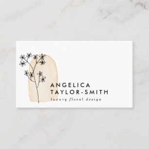Abstract Botanical Flowers & Arch Social Media Business Card