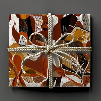Abstract Botanical Folk Gifts for Nature Lovers Wrapping Paper