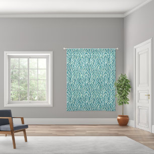 Abstract Botanical Green Leaves Sheer Curtains