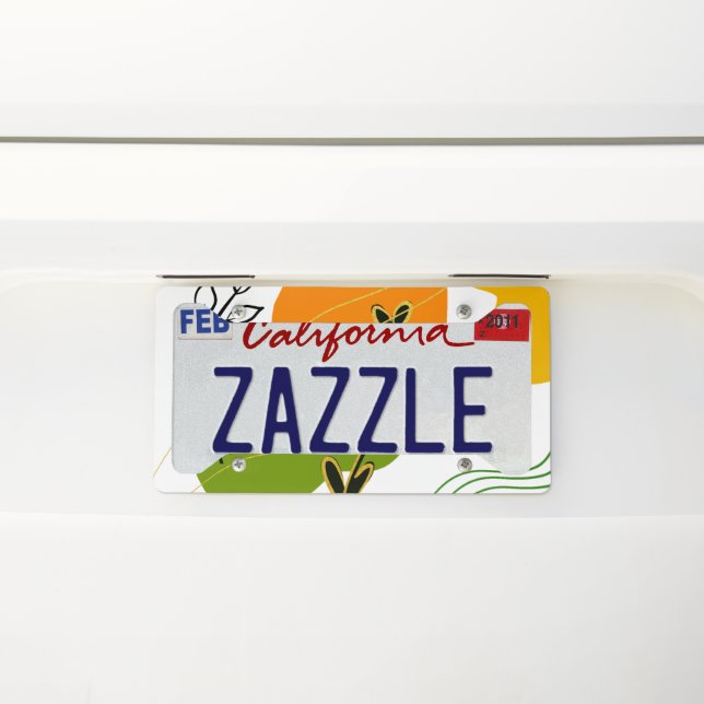 Abstract Botanical Leaf License Plate Frame (On Car)