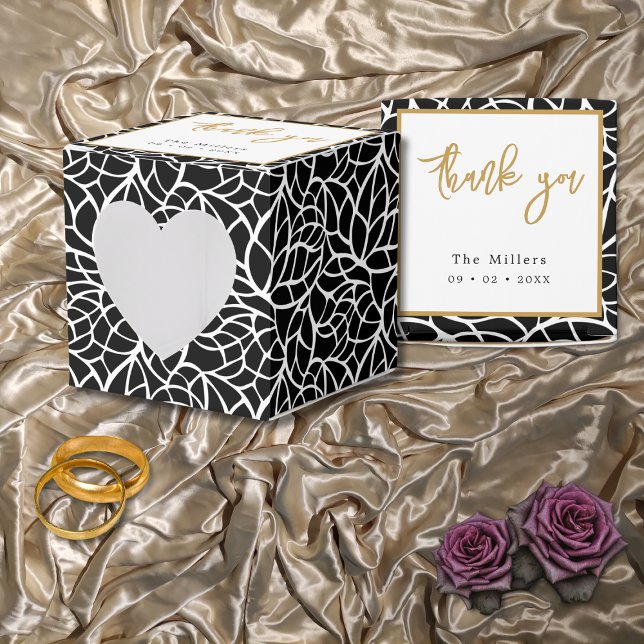 Abstract Botanical Leaf Pattern Favor Boxes (Abstract Botanical Leaf Pattern Favor Boxes)