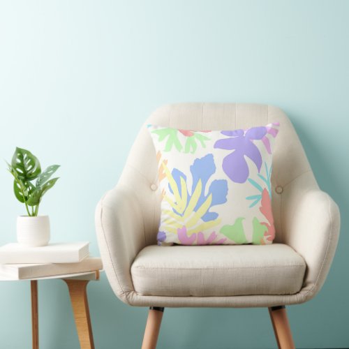 Abstract Botanical Leaves 2 wall art Throw Pillow