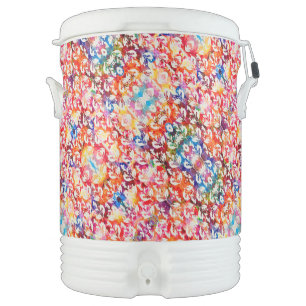 Abstract botanical leaves beverage cooler