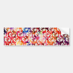 Abstract botanical leaves bumper sticker