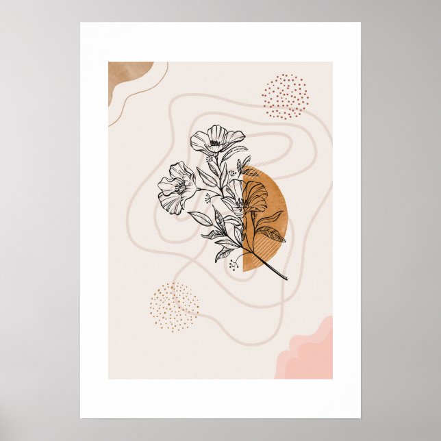 Abstract Botanical – Minimalist Floral Line art Poster (Front)