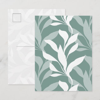Abstract Botanical Mist Teal Foliage in Grace Post Postcard