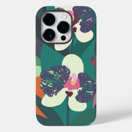 Abstract Botanical Orchid Colorful Garden   Case_Mate iPhone 14 Pro Case