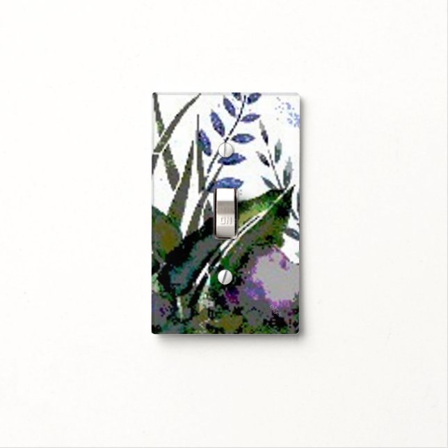 Abstract Botanical Painting Light Switch Cover (In Situ)