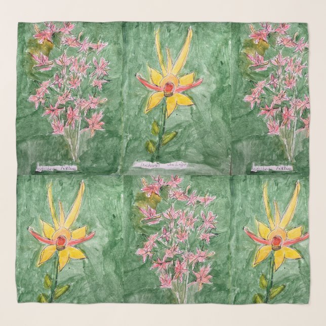 Abstract botanical scarf (Front)