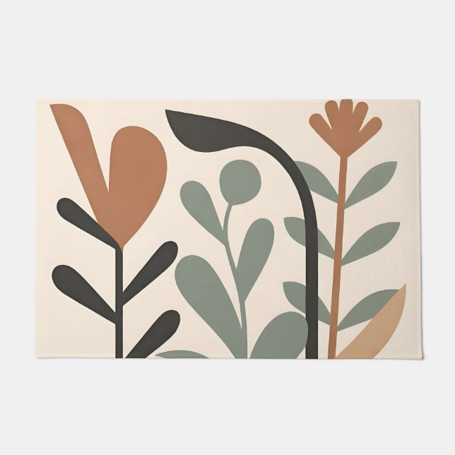 Abstract Botanical Shapes Doormat (Front)
