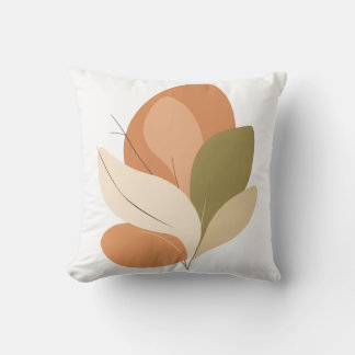 Abstract Botanical Shapes Throw Pillow
