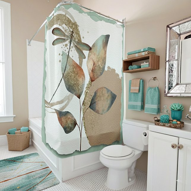 Abstract botanical shower curtain (Creator Uploaded)