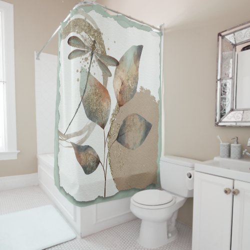 Abstract botanical shower curtain
