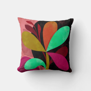 Abstract Botanical Throw Pillow