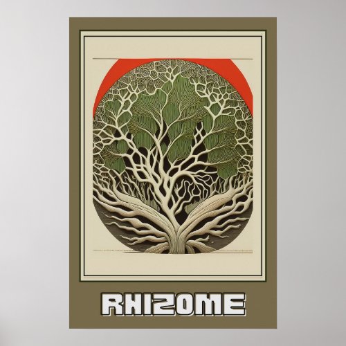 Abstract Botanical Wall Art Rhizome Illustration Poster