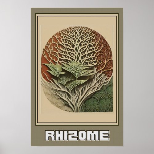 Abstract Botanical Wall Art Rhizome Illustration Poster