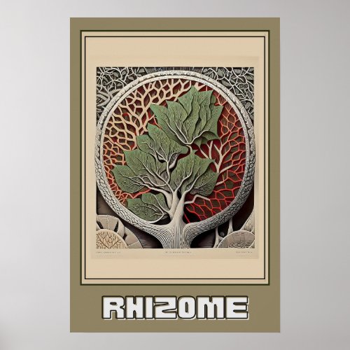 Abstract Botanical Wall Art Rhizome Illustration Poster