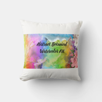 Abstract Botanical Watercolor Art Throw Pillow