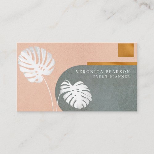 Abstract Botanicals  Tropical Leaf Modern Business Card