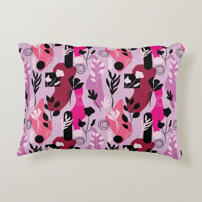 Abstract Botanics Accent Pillow (Back)