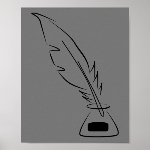 abstract bottle draw feather ink poster