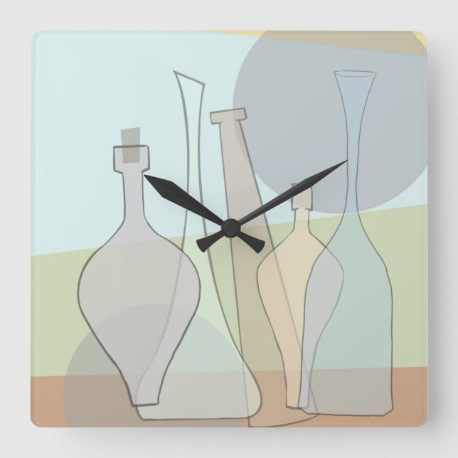 Abstract Bottles Clock (Front)