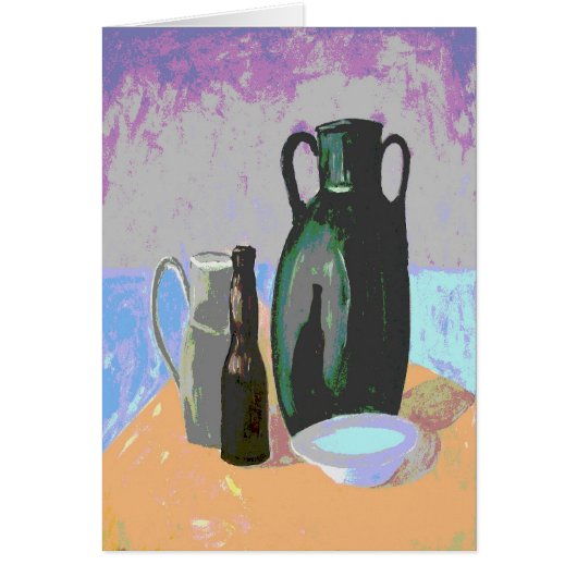 Abstract Bottles Still Life Cards (Front)