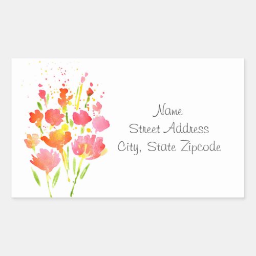 Abstract Bouquet of Mixed Flowers Labels
