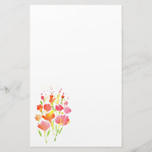 Abstract Bouquet of Mixed Flowers Stationery