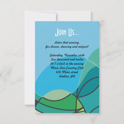 Abstract Boy with Tallis Bar Mitzvah Party card