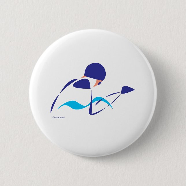 Abstract Breaststroke 1 Pinback Button (Front)