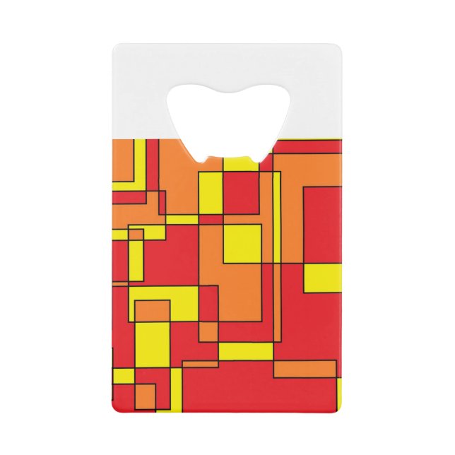 Abstract Brick Pattern Credit Card Bottle Opener (Front)