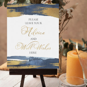 Abstract Bridal Shower Advice And Well Wishes sign