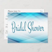 Abstract Bridal Shower Blue And White Invitation (Front/Back)