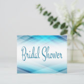 Abstract Bridal Shower Blue And White Invitation (Standing Front)