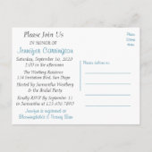Abstract Bridal Shower Blue And White Invitation (Back)